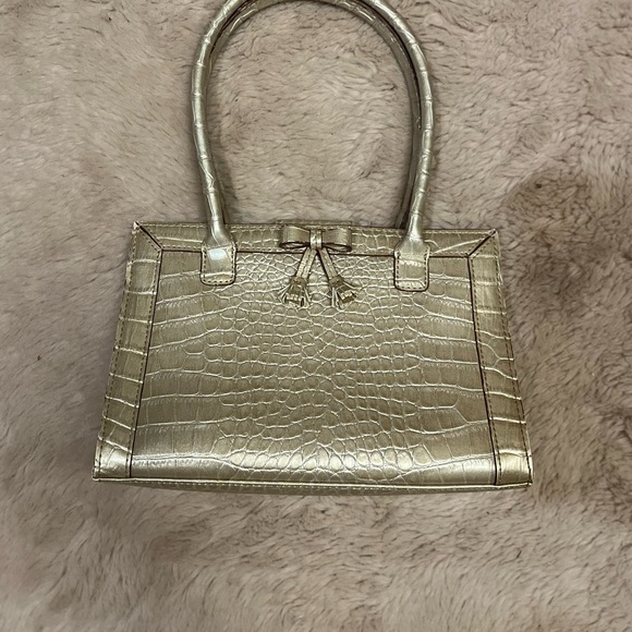 LIZ Claiborne Gold  faux croc shoulder bag - Picture 3 of 10